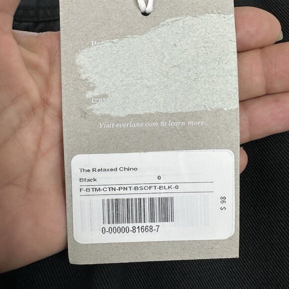 Everlane Women’s‎ NWT Muted Black The Tencel Relaxed Chino Pant 0/W28/L28.5 - Picture 6 of 13